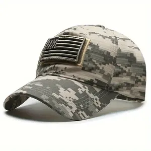 American Pride Camo Baseball Cap with USA Flag Patch - Adjustable, Sun-Protective & Stylish for Men & Women
