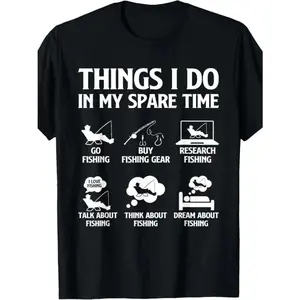 Things I Do In My Spare Time Fishing Men Bass Fishing T-Shirt Men's and women's T-shirts