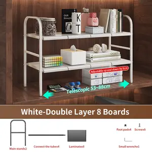 Under Sink Organizers and Storage, 2 Tier Expandable Under Cabinet Organizer Shelf with 8 Removable Panels,Expandable Shelf for Cupboard,Kitchen,Bathroom,Shoe Storage Rack diaper  carts