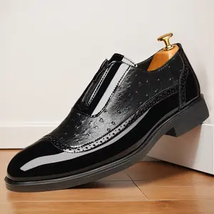 Men's large-size business style formal shoes, comfortable non-slip rubber soles durable loafers, suitable for wedding party business occasions 58096