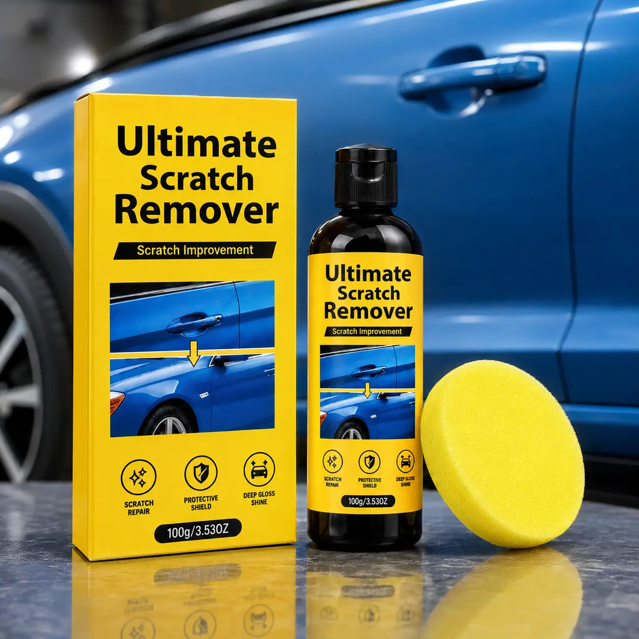 Premium Car Scratch Repair Restorer Kit 2026 - Scratch Repair Wax Complete Easy Kit for Car Owners, with Polishing Paste, Application Sponge, for All Paint Colors, Automotive Detailing & Touch-Ups Anytime