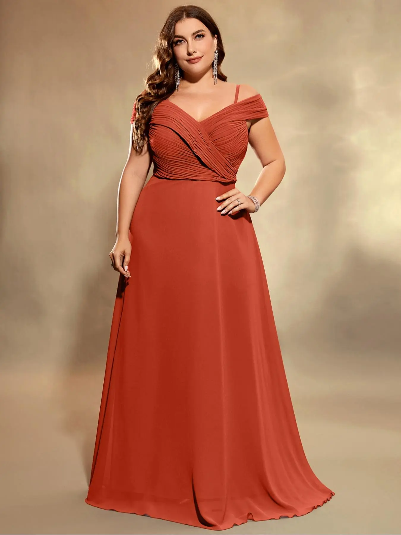 [Plus Size] Solid Color Cross Wrap Tube Formal Evening Dress Gowns, Elegant Dresses, Elegant Chic Sleeveless Maxi Dress for Party Wedding Guest, Women's Clothes for All Seasons, Womenswear
