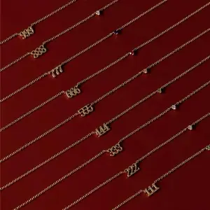 Angel Number Collection – 18K Gold Plated Stainless Steel Minimalist Charm Necklace