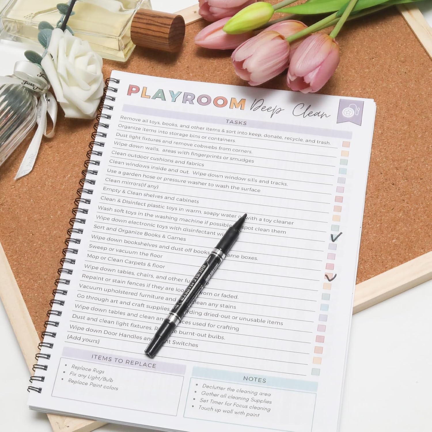 ADHD Cleaning Planner Spiral Bound Home Organization Journal Daily Routine Chore Tracker House Cleaning Checklist Notebook Gift
