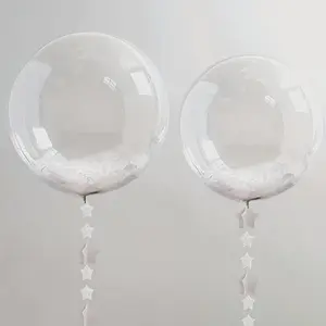 10pcs 24" Transparent Plastic Balloons - Ideal for Romantic Birthday Party Decorations & Celebratory Events, Durable and Versatile, Perfect for Winter, New Year