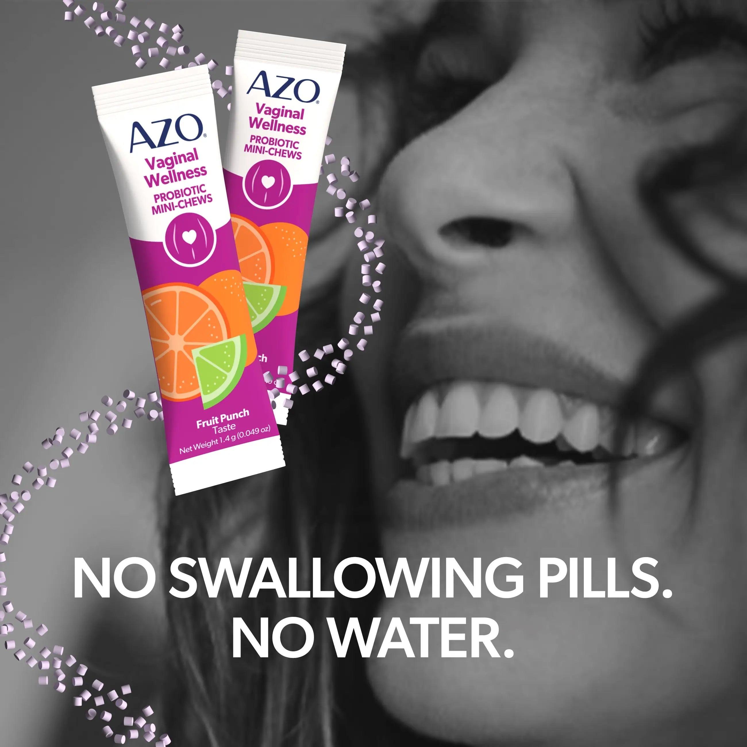 AZO Vaginal Probiotic Mini-Chews - Daily Feminine Wellness Chews - Probiotic Supplement Packets, Great-Tasting Chewable Format