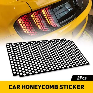 2Pcs Honeycomb Car Sticker Headlamp Film Decals Light Sticker for Fiat 500 Ducato Tipo Panda Bravo Stilo Punto Sport Accessories