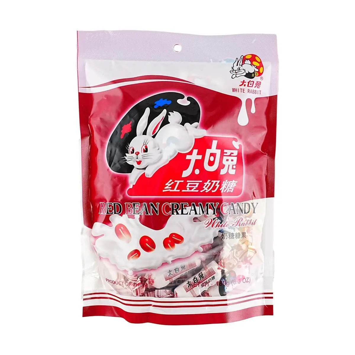 White Rabbit Creamy Candy - Classic Red Bean Flavor, 180g Pack - Nostalgic Childhood Treat, Authentic Chinese Candy White Rabbit Creamy Candy - Classic Red Bean Flavor, 180g Pack - Nostalgic Childhood Treat, Authentic Chinese Candy