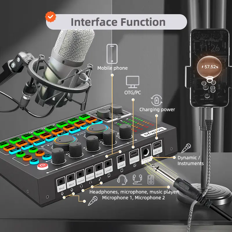 Bonkyo Audio Mixer F999MAX with M999Mic - Comprehensive Live Sound