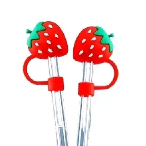 1 Piece Strawberry Straw Topper 1 Piece Strawberry Straw Topper