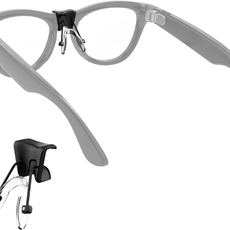 Silicone Anti-Slip Clip-On Eyeglass Nose Pads with Glasses Grips - Adjustable, Casual Accessory for Ray-Ban Meta Wayfarer Gen 1 & Gen 2 Smart Glasses/Sunglasses, 1-Piece Nose Holder for Driving, Skiing, Prevents Slipping