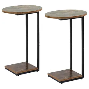 C Table Small End Table, Couch Tables That Slide Under, C Shaped Small Oval Side Table For Living Room, Bedroom And Small Spaces
