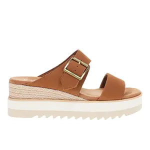 TOMS Womens Diana Mule Platform Espadrille Casual Sandals Casual Mid Heel 2-3" - Brown