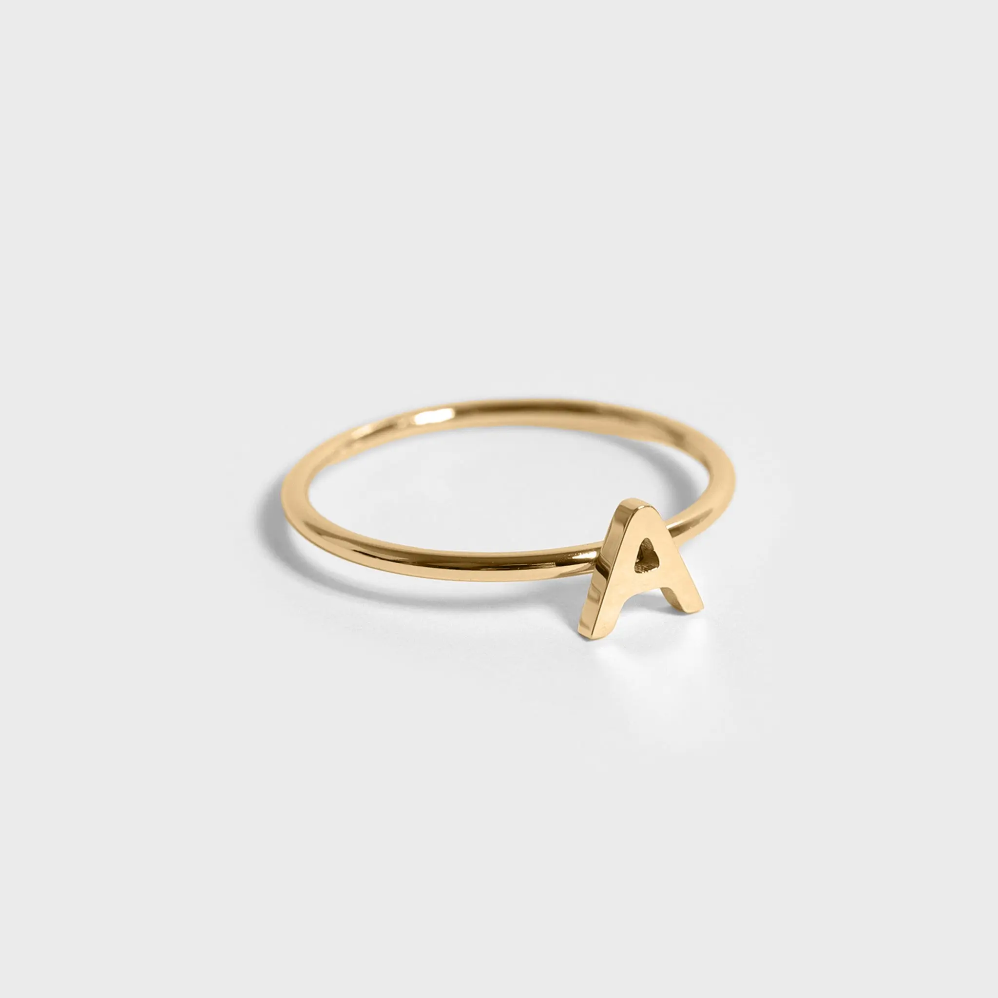 Gold Initial letter Stacking Ring (A-M) sentimental gift