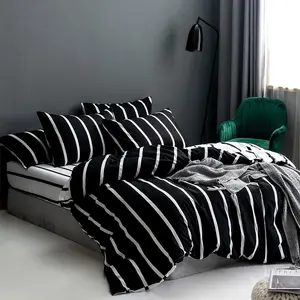 Geometric Striped Pattern Bedding Set, 3 Counts/set Including 1 Count Bedspread & 2 Counts Pillowcase without Filler, Soft Comfortable Modern for Home Bedroom, Bed Sheet Sets