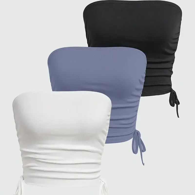 Women's Solid Color Tube Top Soft Breathable Top for Summer, Women's Top for Daily Wear, Womenswear Fit, Piece, Casual Chic Sleeveless, Minimalist Casual Sleeveless