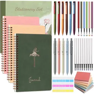 Stationery Gift Set for Women – 37PCS Aesthetic Journal Kit with A5 Spiral Notebooks, Gel Pens, Sticky Notes & Tabs, Premium Gift Box – Perfect for Birthday, Graduation & Holidays