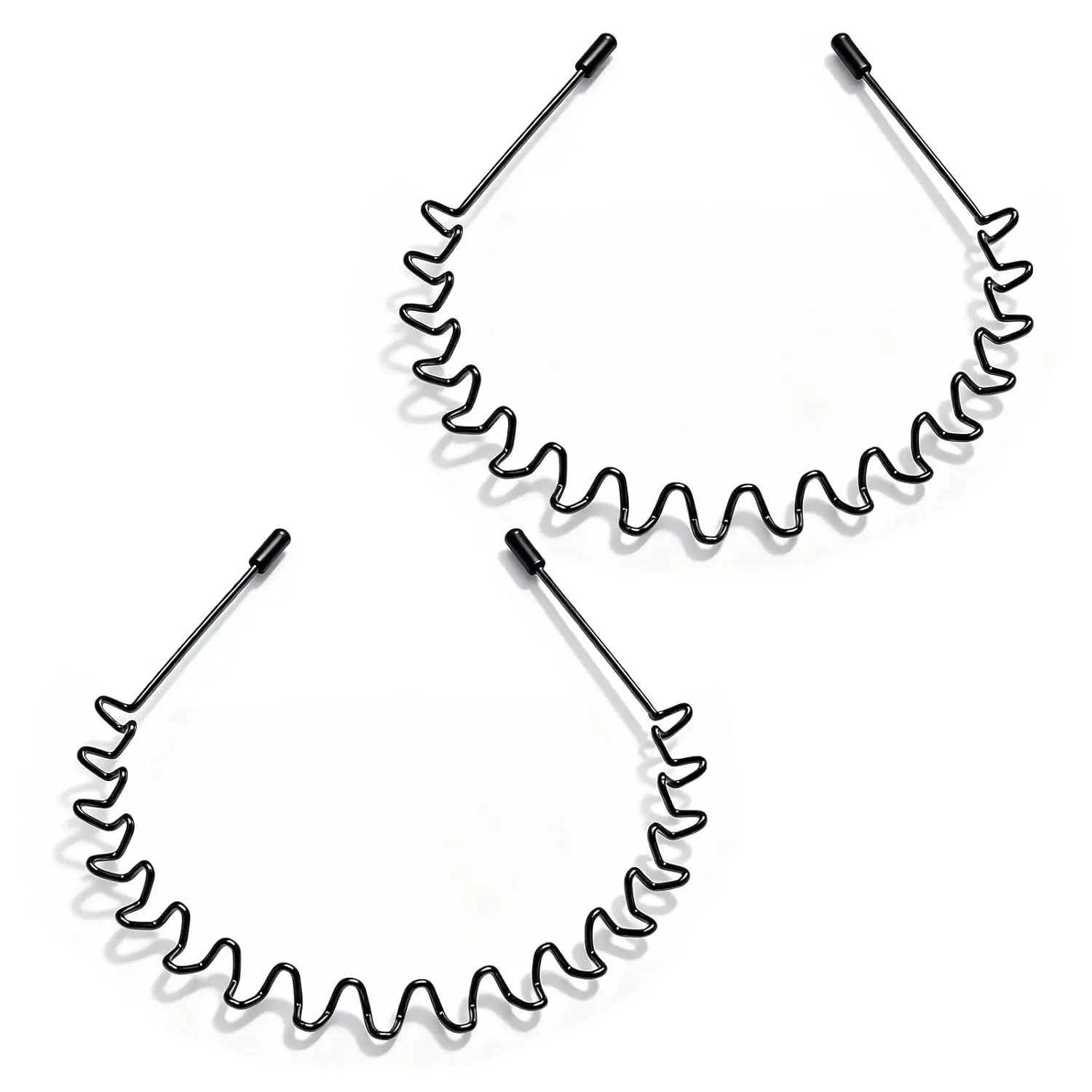 2 count Metal Hair Band for Men Headband Women Bands,  Bands for Women's Hair Non Slip, Unisex Black Simple Fashion Hair Bands, Outdoor  Headbands Hoop Accessories