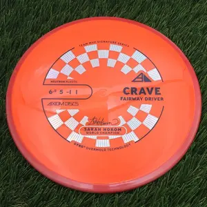 Axiom PLC Neutron Crave with Sarah Hokom World Champion Signature Series Team MVP Stamp - 169.4g - Red Rim On Highlighter Orange
