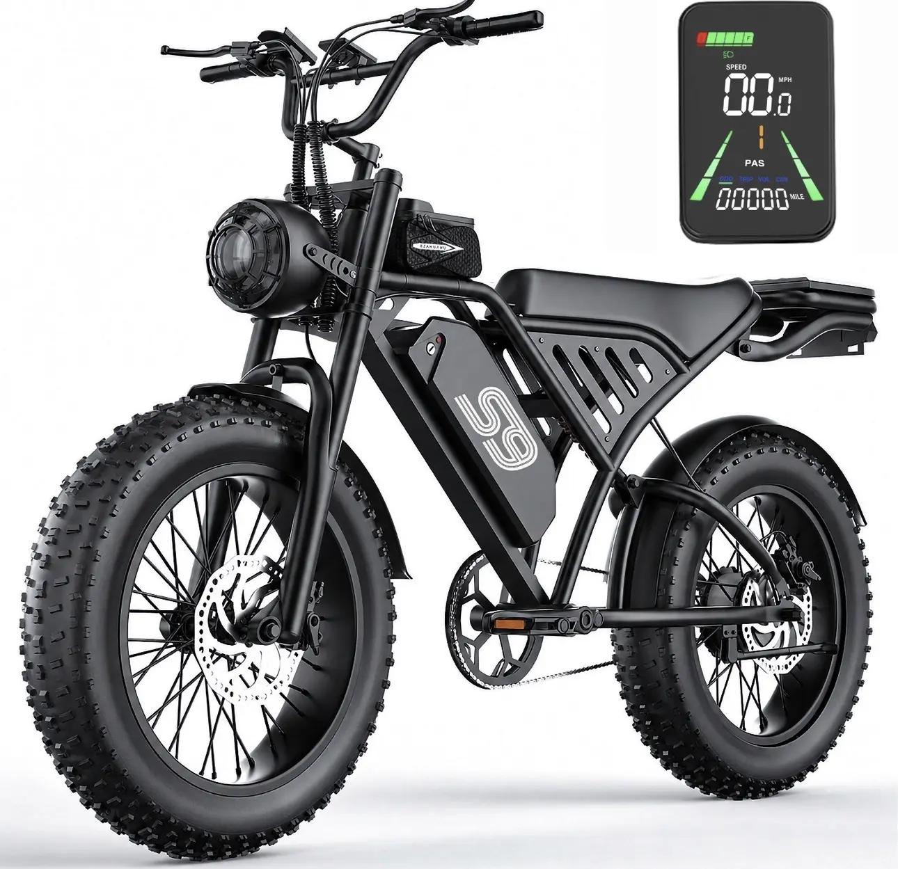 3000W Peak Power Electric Bike for Adults, 35MPH, 75-Mile Range, 48V 20Ah E-Bike