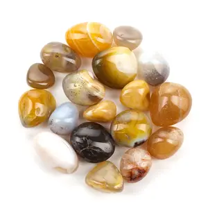 Cherry Tree Collection | Polished Gemstone Nuggets | 1/2 Pound (Yellow Crazy Lace Agate)