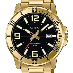 brand new Casio Gold stainless steel black face large size watch for men' s "latest: