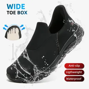 Wide Toe Waterproof Anti-Slip Black Chef Shoes with Extra-Wide Toe Box Oil/Wear-Resistant Breathable Insole Lightweight Shock-Absorbing for Hospital & Restaurant Staff Closed Footwear Casual