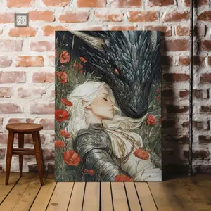 Throne Of Glass Art Print, Abraxos And Manon Fantasy Wall Decor, Book Lover Gift, Dragon Rider Illustration, Mystical Bookish Home Decor