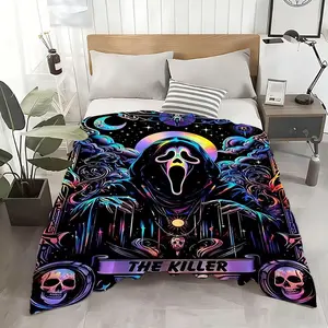 Movie Scream Throw Ultra Soft Flannel Throw Blanket - Kid Friendly Warm Anti-Static Medium Thickness | All Season Machine Washable Fade Resistant for Couch Bed Home Decor Soft Cozy Blanket