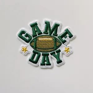 Iron on Patches, Game Day Patches, Patches for Jacket, Green Game Day, Patches for Cheerleading, Patches for Sports Day, Letter Patch