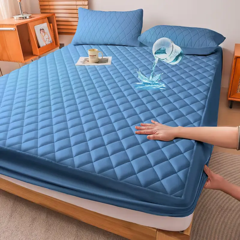 Waterproof Mattress Protector Set (2-3 Pieces) with 16in 360° Deep Pockets - Diamond Quilted, Soft, Noiseless, Non-Slip, Machine Washable, Breathable Mattress Cover - Fits Twin, Full (3piece-full 53.94), Queen, King Beds for Dormitories