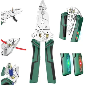8-in-1 Wire Stripper Twister Pliers – Multifunctional Electrical Tool with Cable Cutting, Wire Pulling & Voltage Tester (12V–250V) for Identifying Live/Hot Wires, Professional Electrician Pliers
