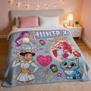 K-Pop Soft Flannel Blanket for Sofa, Bed & Office | Perfect Gift for K-pop & Anime Lovers cozy flannel blanket Comfortable,It is an excellent gift for children, family and friends