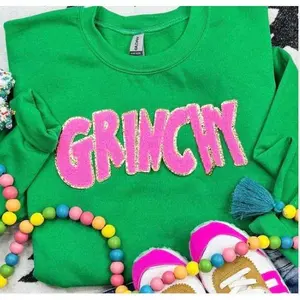 Pink Grinchy Chenille Patch