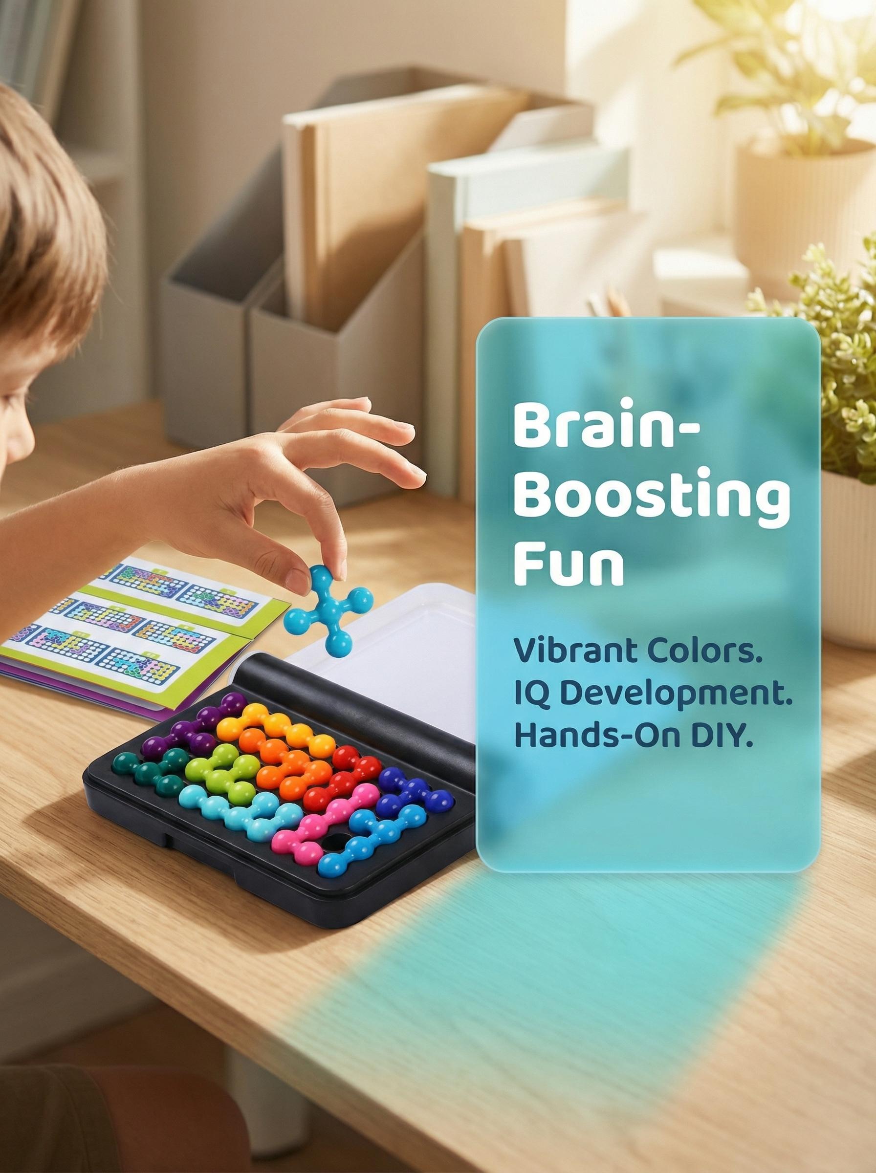 3D Puzzle Logic Space Toy, Colorful Beads Game, DIY Brain-Training Educational Toy for Kids, Birthday Gift, Montessori Puzzles Gift