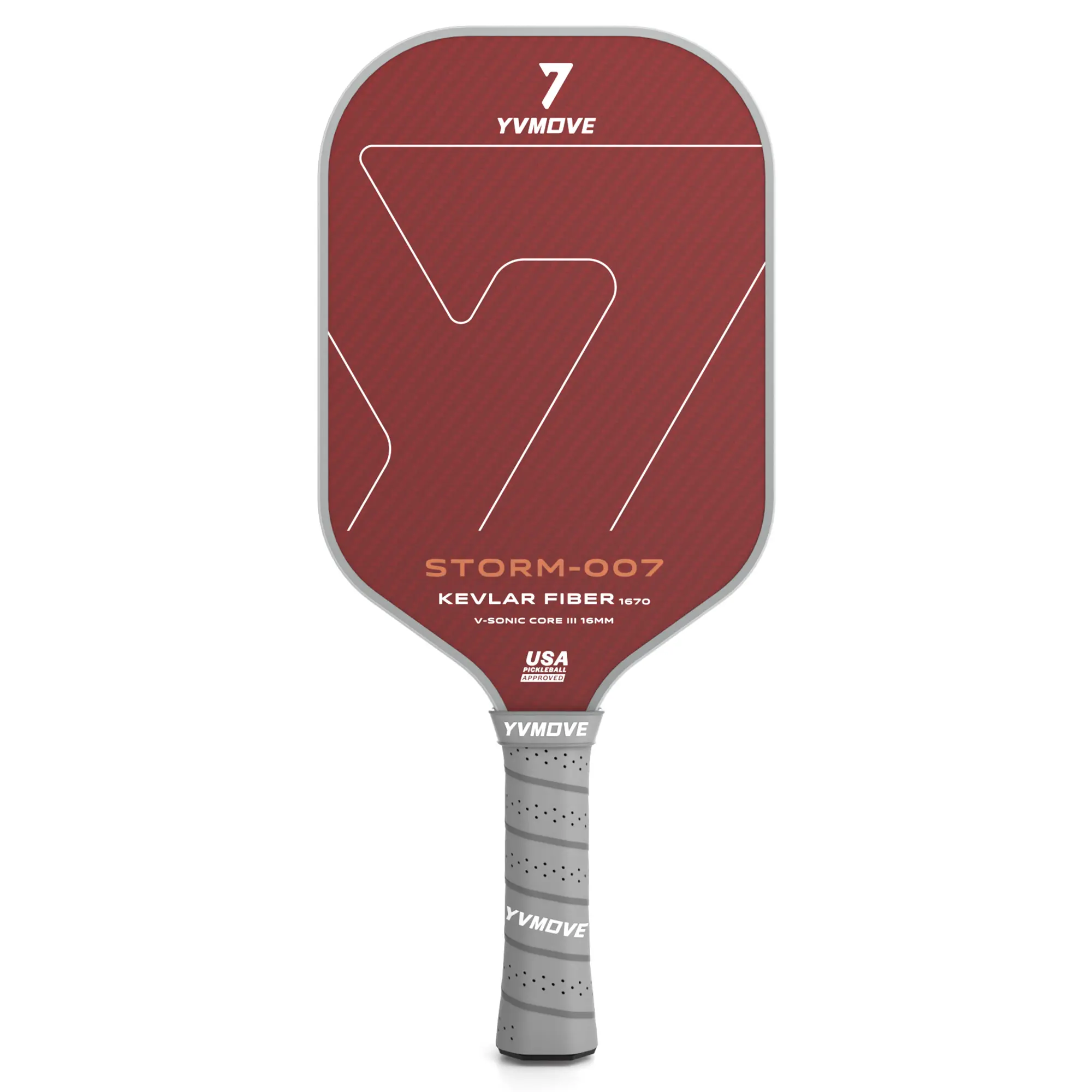 YVmove Kevlar Surface & 16mm STR-Core Power Polymer Core, Premium Pickle Ball Racket Designed for Ultimate Spin & Consistency, USAPA Approved