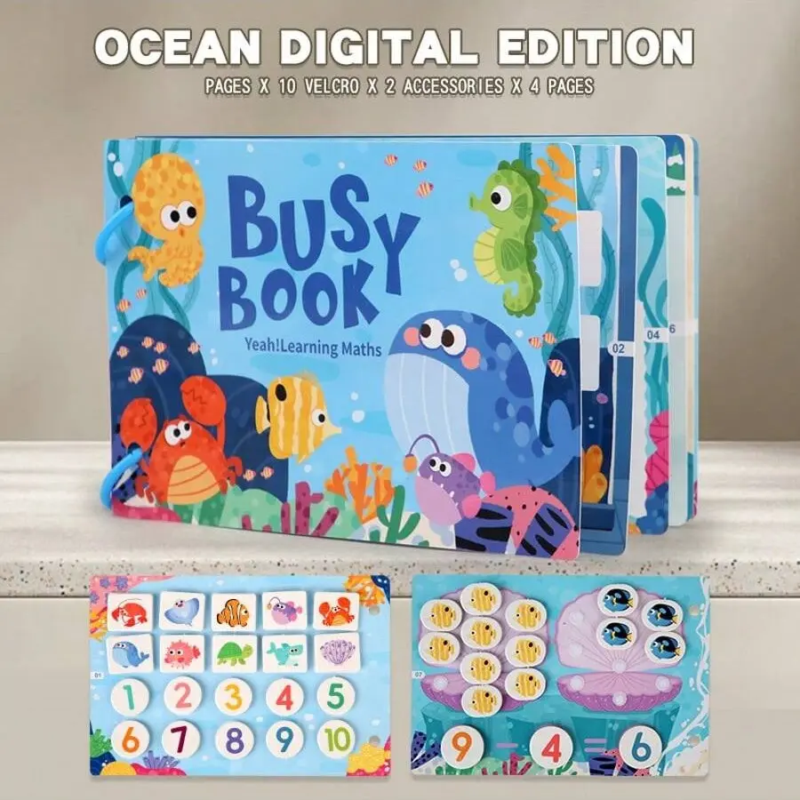 Interactive Quiet Book for Children, Educational Sensory Learning Toy, Visual Learning Tools, Ideal Birthday or Holiday Gift, Perfect for Kids' Activities