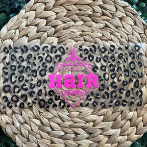 Hair Stylist UVDTF Ready to Apply - Product in Focus with Leopard Pattern Background