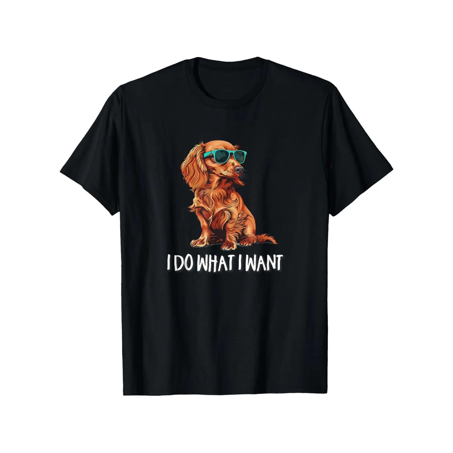 Long Haired Dachshund T-Shirt, Suitable for Mens & Womens Outdoor T-Shirt, 100%cotton, S-XXXL y2k  outfits  men time  tee  shirt  double print oversize lightweight acid valentine gift Vintage Metalcore Graphic Casual Streetwear Round Neck Top Menswear Top