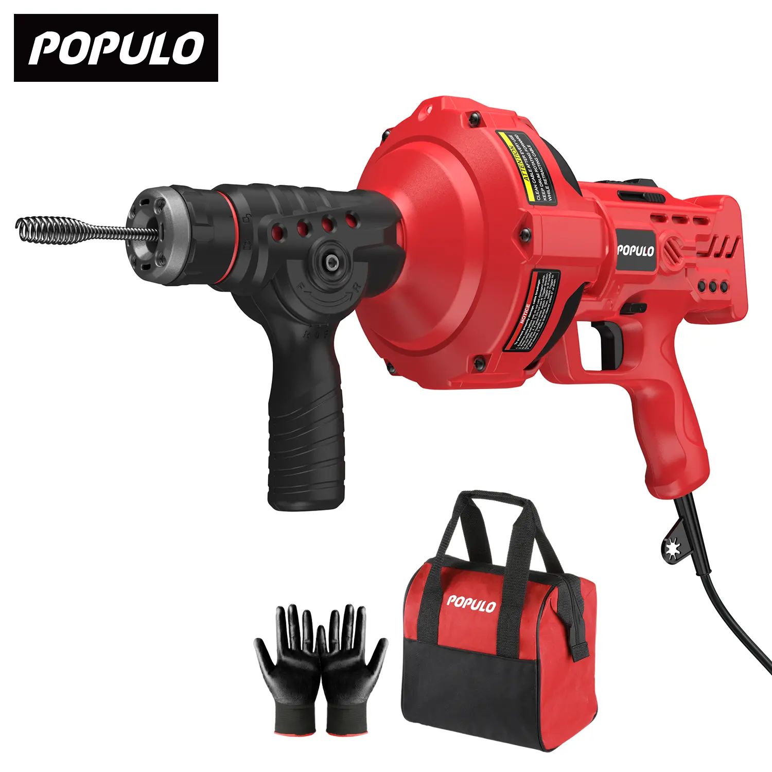 POPULO 120V Corded Electric Drain Snake Auger, 23Ft Auto-Feed with GFCI,toolupgrade POPULO 120V Corded Electric Drain Snake Auger, 23Ft Auto-Feed with GFCI,toolupgrade