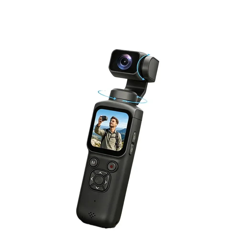 4K Action Camera 330° Face Tracking Gimbal Stabilizer 75MP Pixels Wifi Function Pocket Gimbal Camera for Vlog NONE