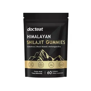 Himalayan Shilajit Gummies for Men | With Ashwagandha, Gokshura & Black Ginger | Organic Non-GMO Energy, Vitality, Memory, Anti-Aging & Immune Support Supplement | 60 Gummies