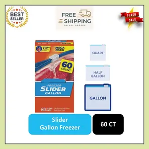 Heavy-Duty Gallon Freezer Storage Bags – Leak-Proof & Secure Seal (60 Ct)