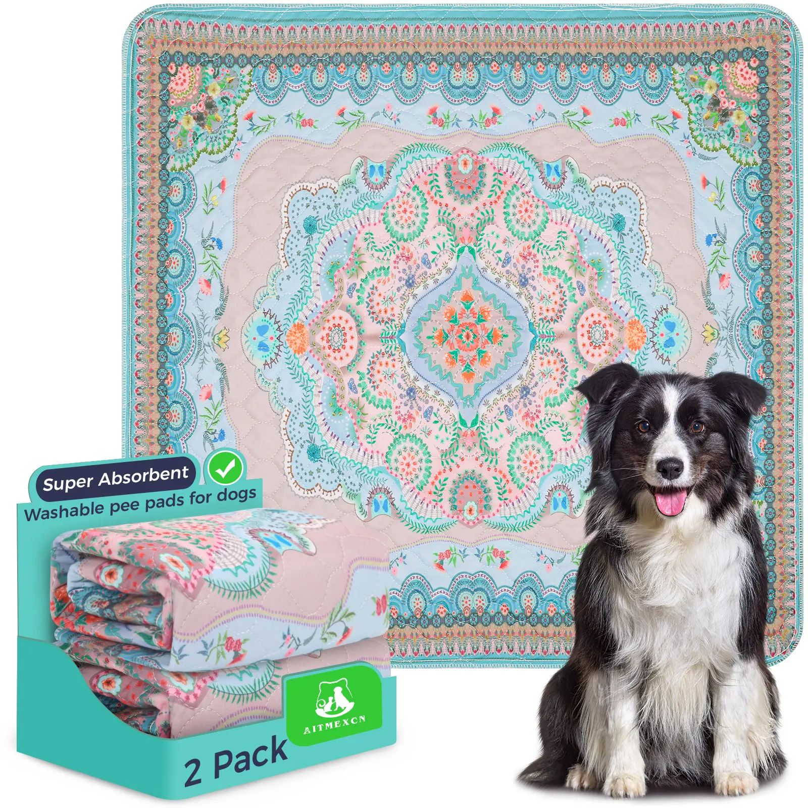 Washable Pee Pads for Dogs,   ,Puppy Pads Pet Training Pads, Super Absorbent, 100% Waterproof Dog Pee Pads, Whelping, Housebreaking, Incontinence, for Playpen