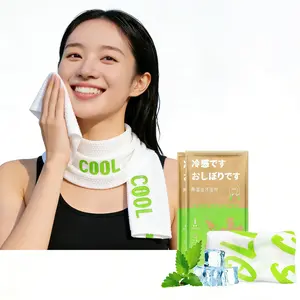 Mint Cooling Towel, Instant Ice Cool Sports Towel, Pure Botanical Ingredients, Low Sensitivity, Pore-Tightening, Skincare Use, Sweat-Absorbing & Cooling, Sun Protection, for Outdoor & Gym