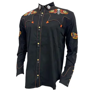 The Y'allternative Collection Western Evil Death’s Head Moth Western Shirt - Gothic Dark Americana Apparel