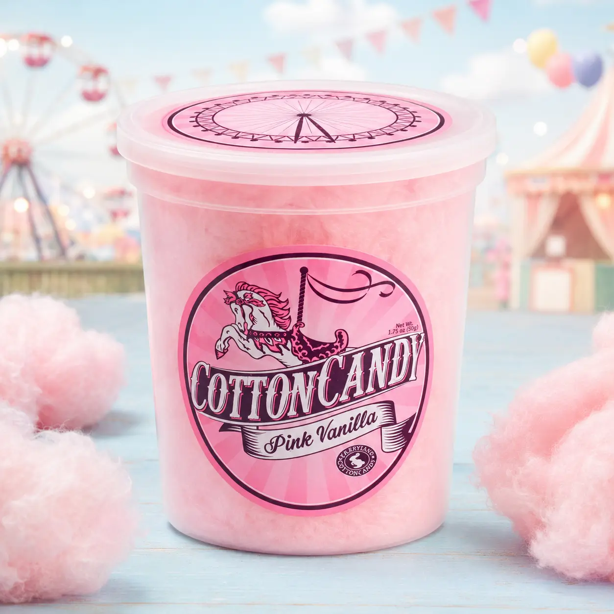 Classic Pink Fluffy Cotton Candy, Fruity Sweet Snack for Casual Enjoyment  Flavored