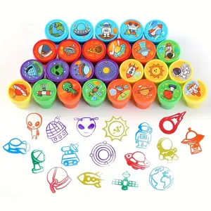 10/26Pcs Space-Themed Stamp Set Perfect for party favors, featuring various space and astronaut designs Ideal for Halloween, Christmas, and gift bag fillers Made of durable plastic material