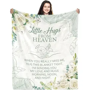Miscarriage Gifts for Mothers, Miscarriage Memorial Blanket 50" x 60", Angel  Memorial Sympathy Gift for Loss of , Stillborn  Loss Condolence Ideas for Mom - Little Hugs from Heaven