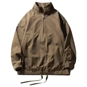 Men's Large Size Vintage Bomber Jacket, Loose Outdoor Workwear Jacket for Spring and Autumn, Men's Autumn and Winter Outerwear